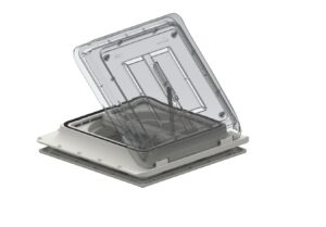 Střešní okno Fiamma Turbo Vent, 12 V s termostatem, 40x40 cm