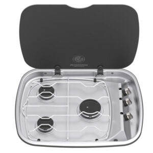 THETFORD Plynový sporák, 3 plameny 2x 1,5 kW 1x 2,5 kW, ovládací knoflíky vpravo