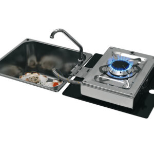 CAN Skládací kombinace sporák-dřez 1 plamen 30mbar s vodovodní baterií