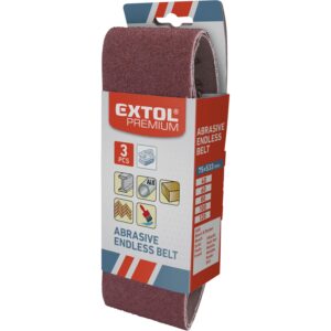 3 dílná sada brusných pásů EXTOL PREMIUM 75×457 mm Dostupné varianty: 3 dílná sada brusných pásů EXTOL PREMIUM 75×457 mm/80 hrubost