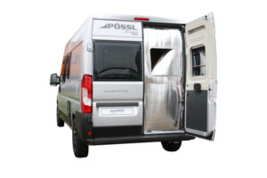 Tepelná clona Hindermann pro vysoké zadní dveře s výřezem pro okno pro Fiat Ducato a VW Crafter