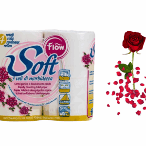 Toaletní papír Flow Soft, 3 vrstvý,4 role