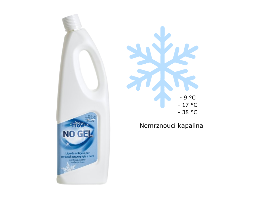 Nemrznoucí kapalina Flow No Gel pro nádrže na šedou vodu a odpadní kazety - 2l