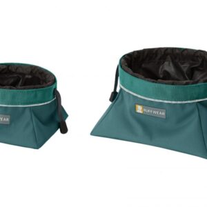 Ruffwear Quencher Cinch Top™ Cestovní miska pro psy Šedá, Zelená M