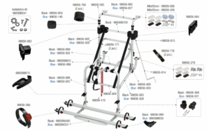 Tyč na spouštění nosiče kol